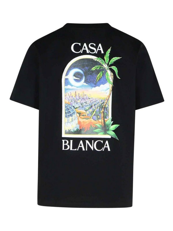 CASABLANCA: t-shirt online - T-shirt di cotone nero di La Night