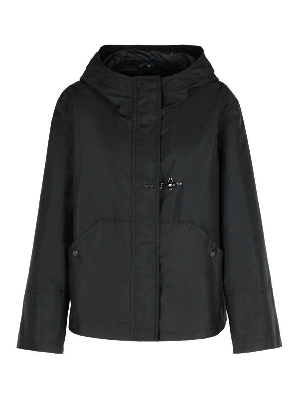 FAY: casual jackets - Black Polyamide Jacket