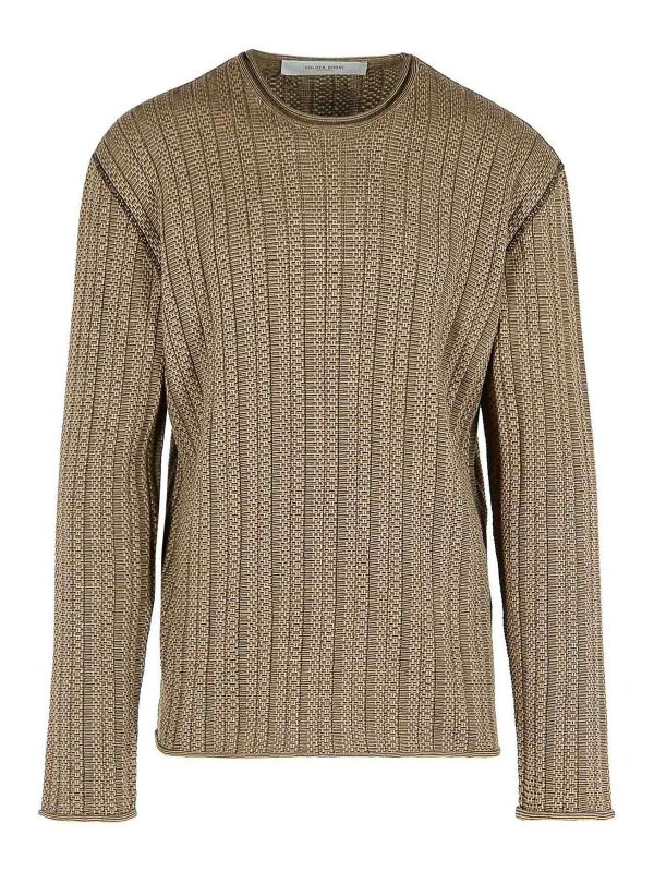 GOLDEN GOOSE: crew necks - Norton Brown Cotton Sweater