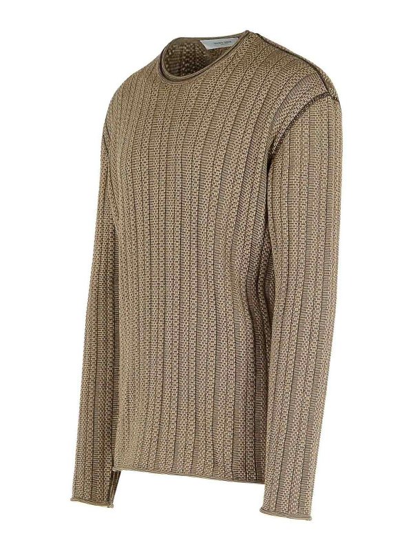 The Best Shops GOLDEN GOOSE: crew necks - Norton Brown Cotton Sweater
