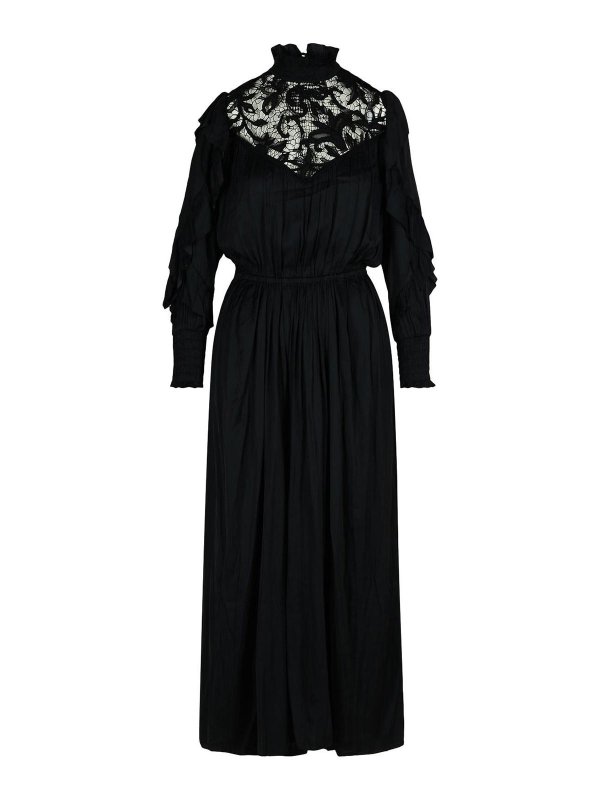 ISABEL MARANT: abiti al ginocchio - Vestito  in poliestere nero Charlene