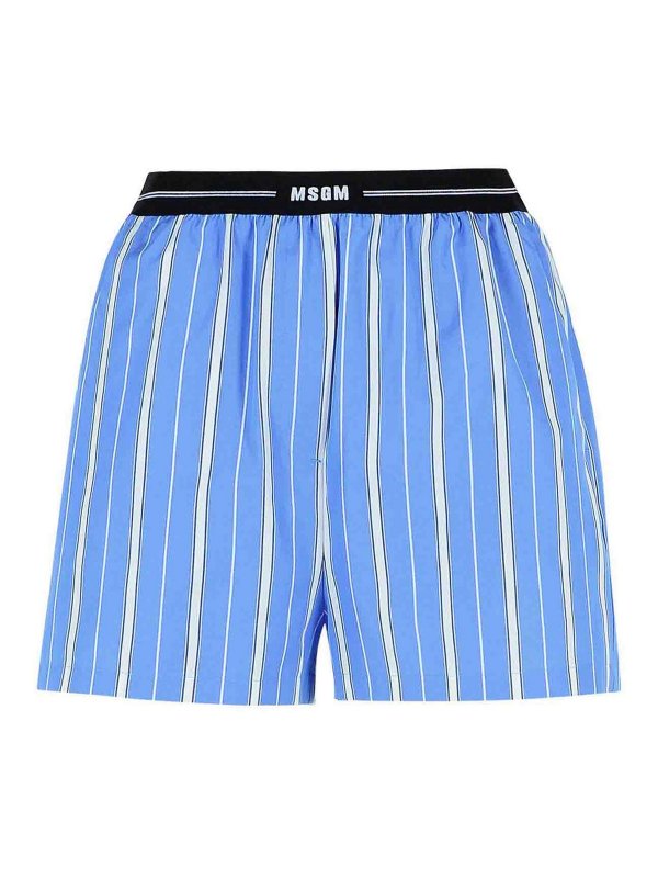 m.s.g.m.: pantaloni shorts - Shorts di cotone blu