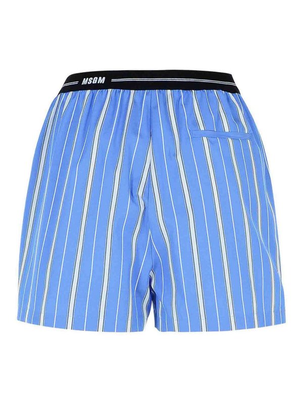 m.s.g.m.: pantaloni shorts online - Shorts di cotone blu