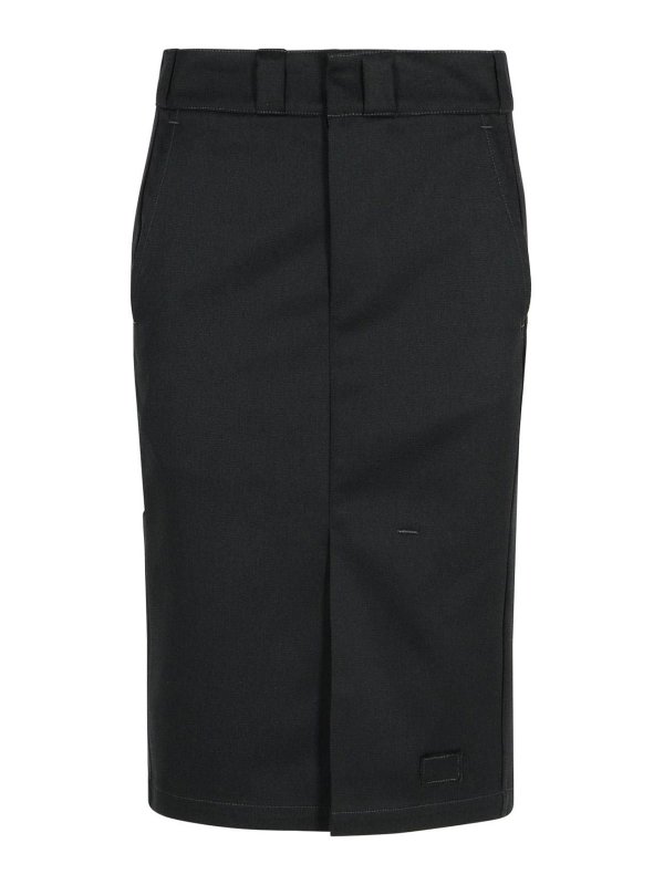 Maison Margiela: Knee length skirts & Midi - Pencil Black Polyester Blend Skirt