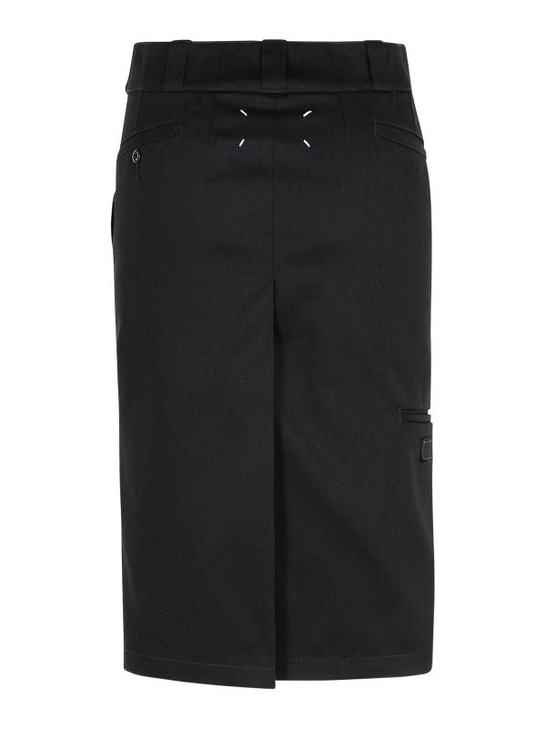 Maison Margiela: Knee length skirts & Midi online - Pencil Black Polyester Blend Skirt