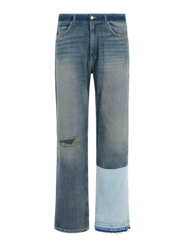 MM6 MAISON MARGIELA: bootcut jeans - Patch Blue Denim Jeans