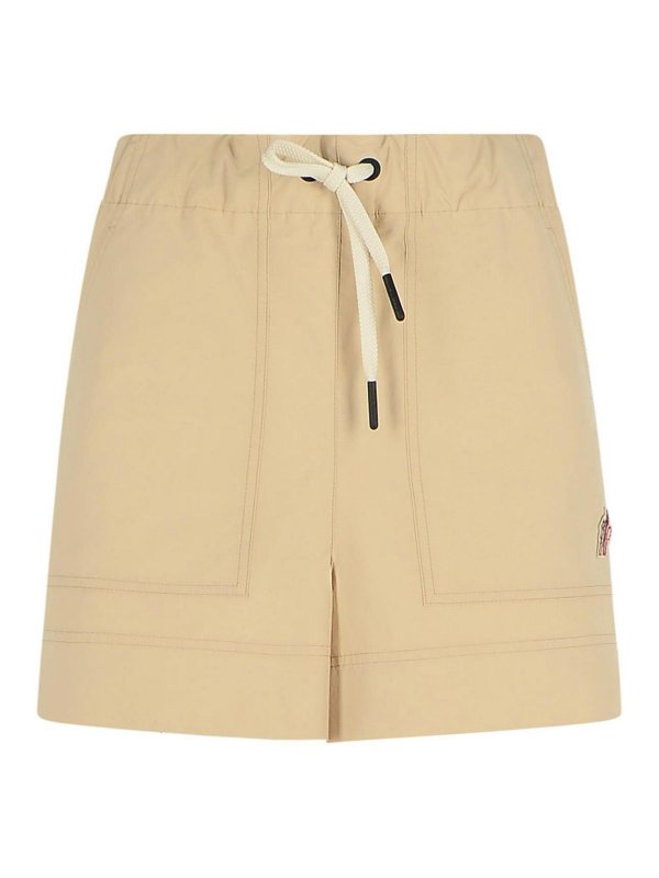 MONCLER: Trousers Shorts - Beige Polyester Shorts