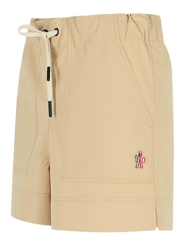 The Best Shops MONCLER: Trousers Shorts - Beige Polyester Shorts