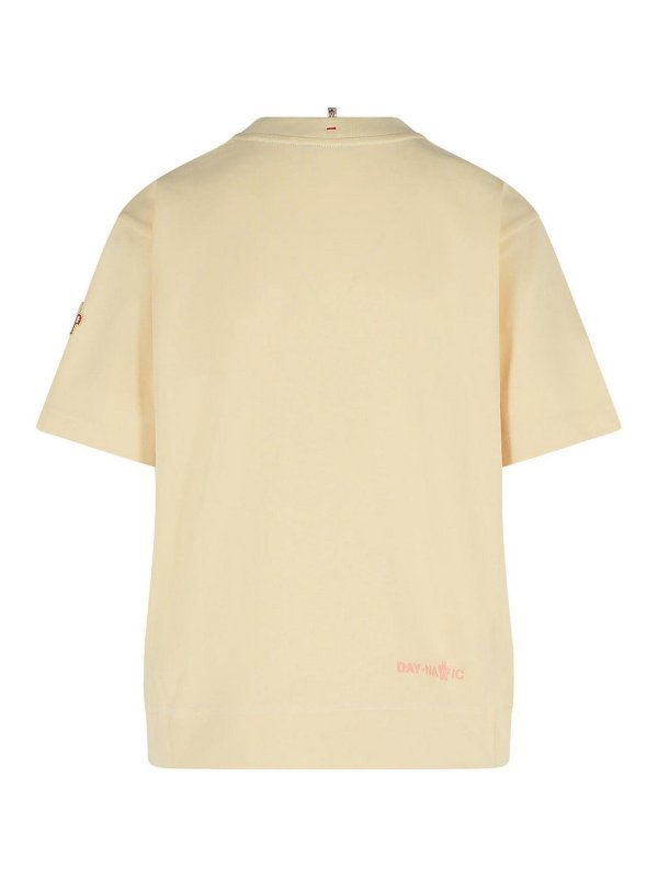 MONCLER: t-shirts online - Cream Cotton T-Shirt