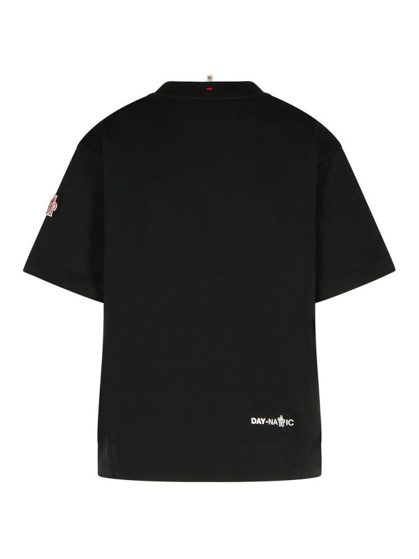 MONCLER: t-shirts online - Black Cotton T-Shirt