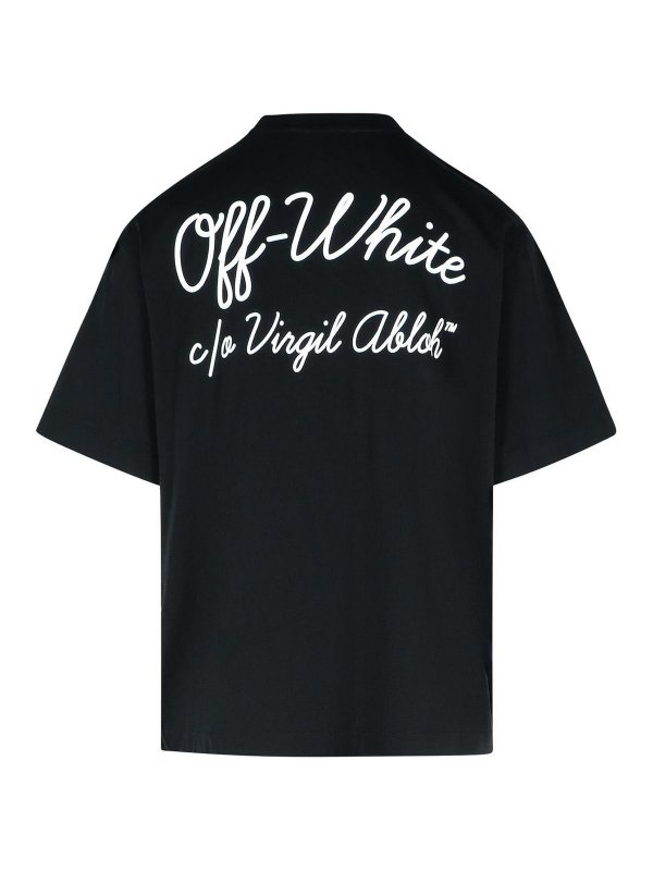 OFF-WHITE: t-shirts online - Script Skate Black Cotton T-Shirt