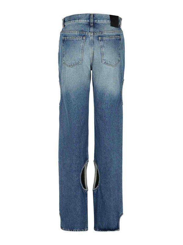 OFF-WHITE: bootcut jeans online - Meteor Blue Denim Jeans