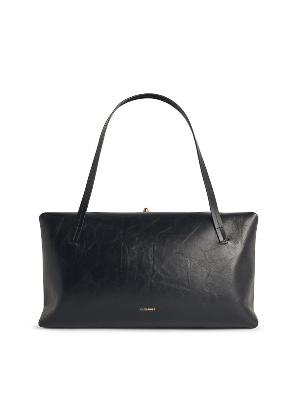 JIL SANDER: borse a tracolla - Grande borsa in pelle nera