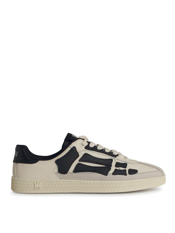 AMIRI: trainers - Pacific Bone Black Leather Sneakers