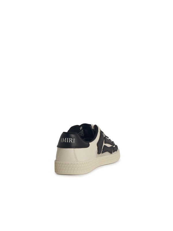 The Best Shops AMIRI: trainers - Pacific Bone Black Leather Sneakers