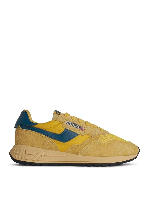 AUTRY: trainers - Reelwind Yellow Suede Sneakers