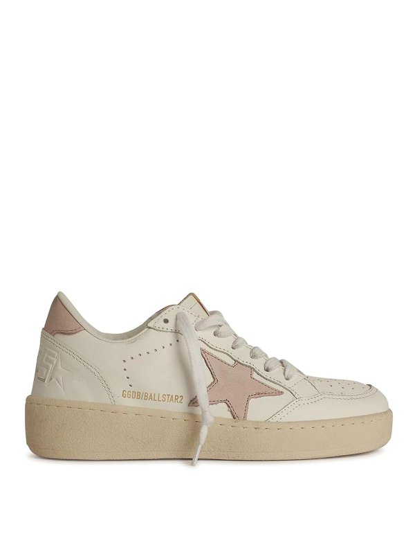 GOLDEN GOOSE: sneakers - Ball Star 2 Sneaker in pelle bianca