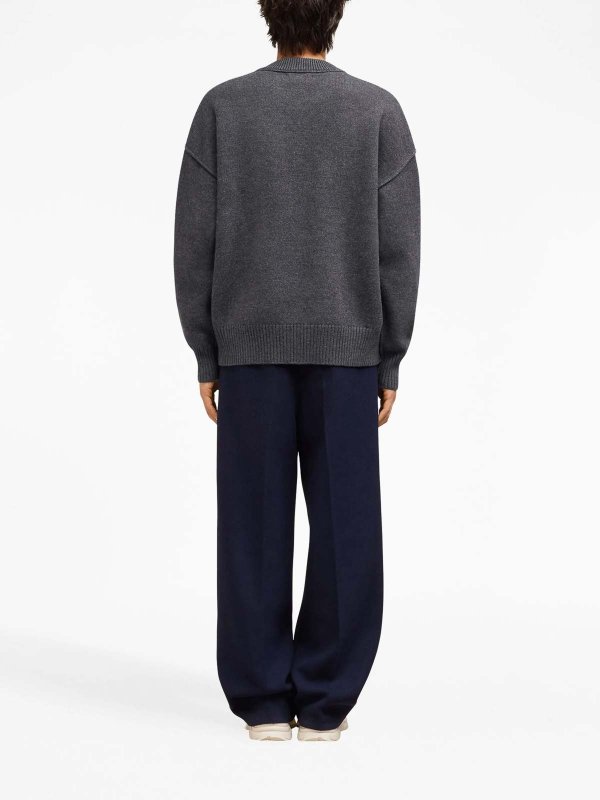 AMI PARIS buy online Pull Col Rond - Gris Clair