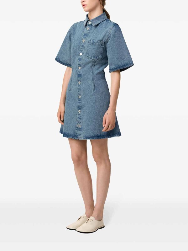 The Best Shops AMI PARIS: knee length dresses - Denim Shirtdress