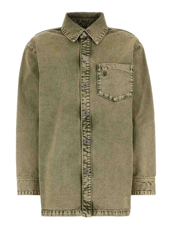 AMI PARIS: Camisas - Camisa - Gris