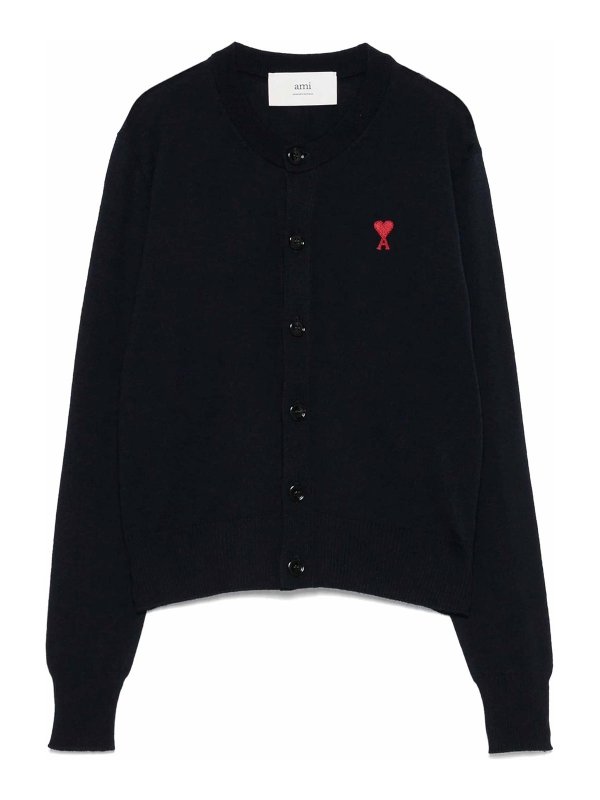AMI PARIS: カーディガン - カーディガン - ダークブルー