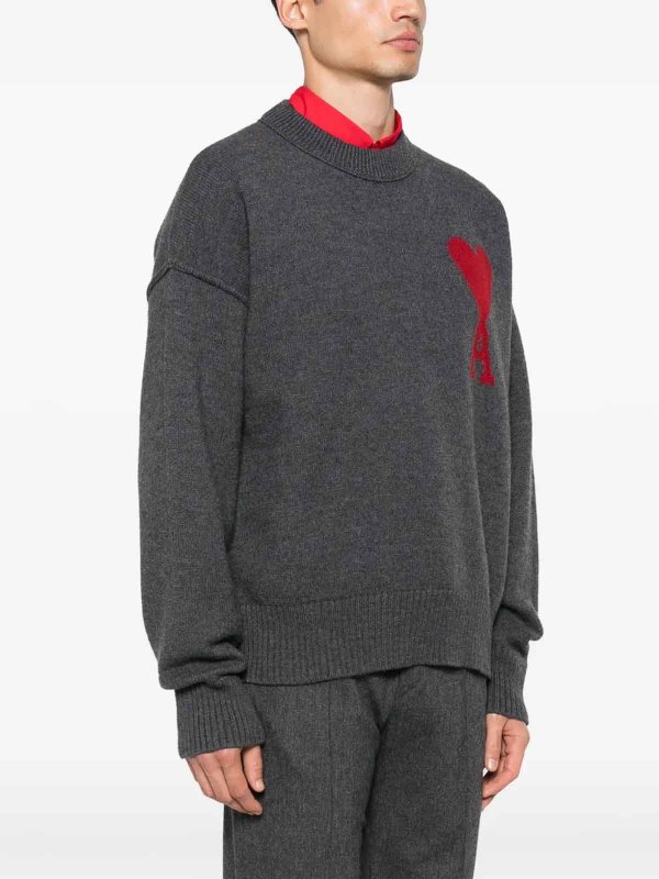 The Best Shops AMI PARIS: Pull col rond - Pull Col Rond - Gris Clair