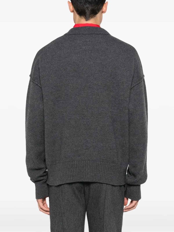 Pull Col Rond - Gris Clair shop online: AMI PARIS