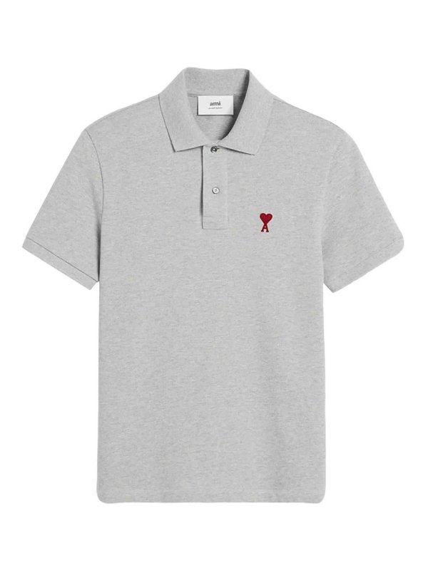 AMI PARIS: Polos - Polo - Gris Claro