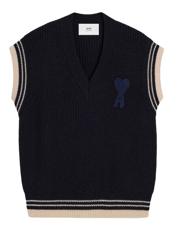AMI PARIS: vests - De Coeur Knitted Vest