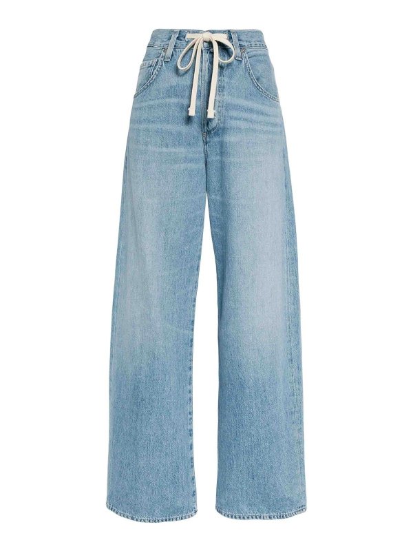 CITIZENS OF HUMANITY: bootcut jeans - Brynn Drawstring-Waist Cotton Jeans