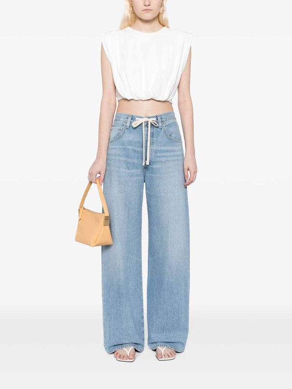 CITIZENS OF HUMANITY: bootcut jeans online - Brynn Drawstring-Waist Cotton Jeans