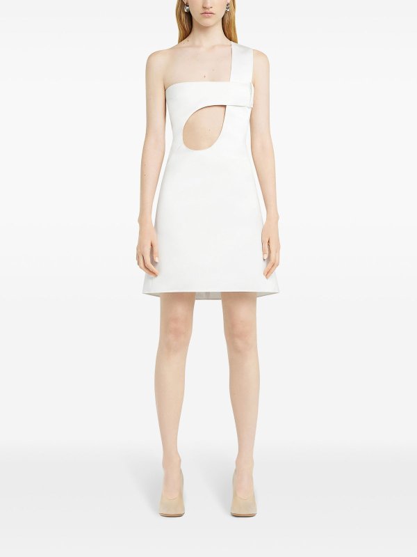 Courreges: knee length dresses online - Cut-Out Satin Dress
