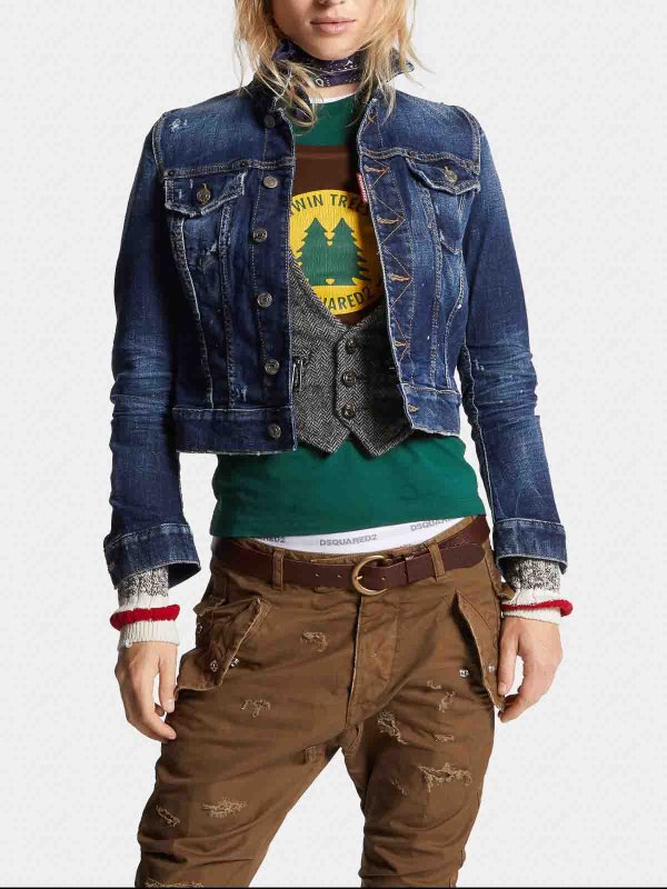 DSQUARED2: casual jackets online - Logo-Appliqu Jacket