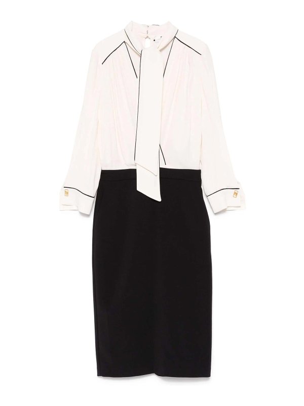 ELISABETTA FRANCHI: Robe longueur genou - Robe Courte - Beige