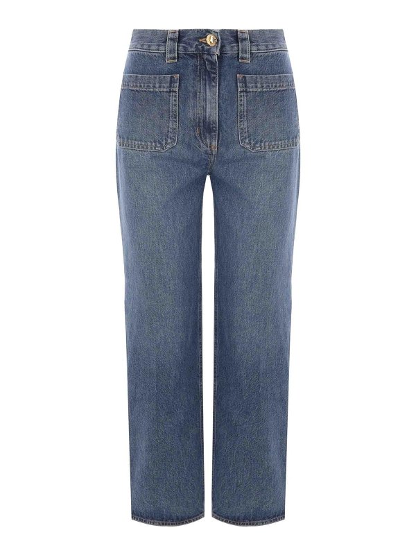 ELISABETTA FRANCHI: bootcut jeans - Mid-Rise Cropped Jeans