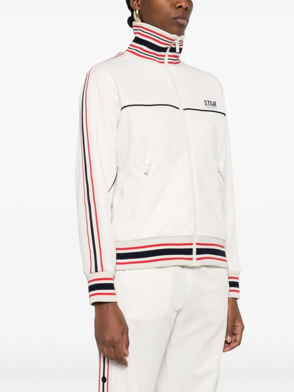 The Best Shops GOLDEN GOOSE: casual jackets - Striped-Trim Jacket