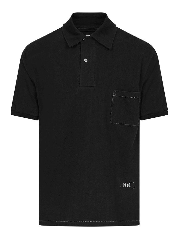 Maison Margiela: polo shirts - Logo-Print Polo Shirt