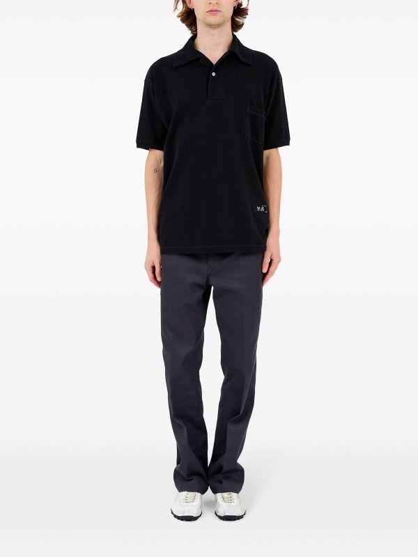 Maison Margiela: polo shirts online - Logo-Print Polo Shirt