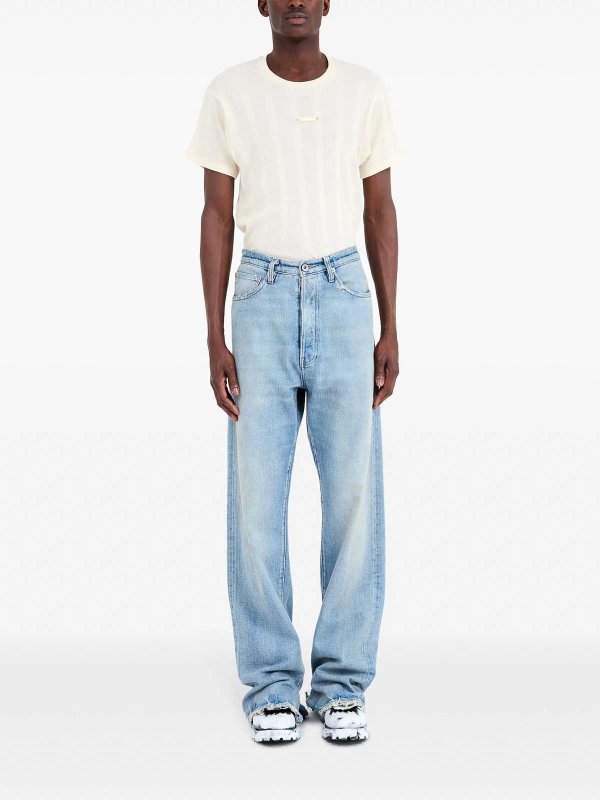 Maison Margiela: Jeans à jambe droite online - Jean Droit - Bleu