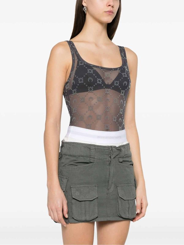 The Best Shops MARINE SERRE: Tops & Tank tops - Moonogram Bodysuit