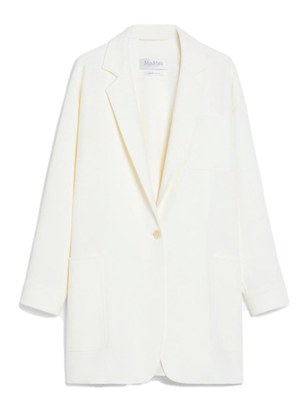 Max Mara: casual jackets - Orlaya Oversize Stretch-Wool Canvas Jacket