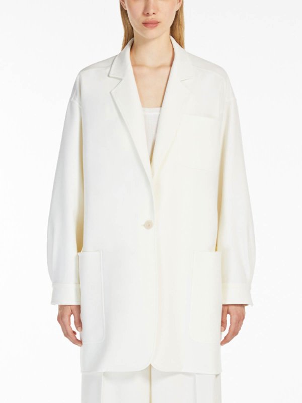 The Best Shops Max Mara: casual jackets - Orlaya Oversize Stretch-Wool Canvas Jacket