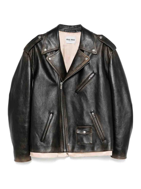 MIU MIU: leather jacket - Leather Jacket