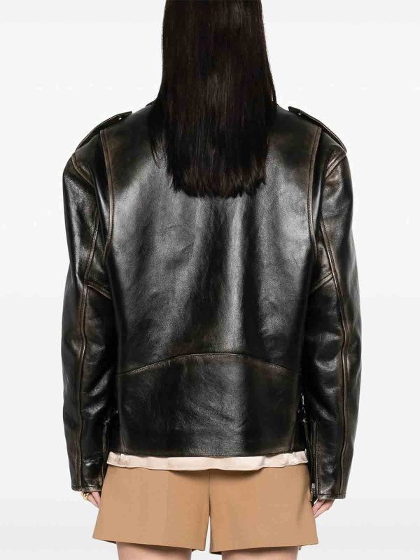 Leather Jacket shop online: MIU MIU