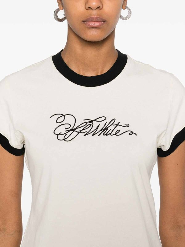 OFF-WHITE buy online Logo-Embroidered T-Shirt