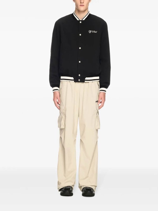 OFF-WHITE: casual jackets online - Script Varsity Jacket