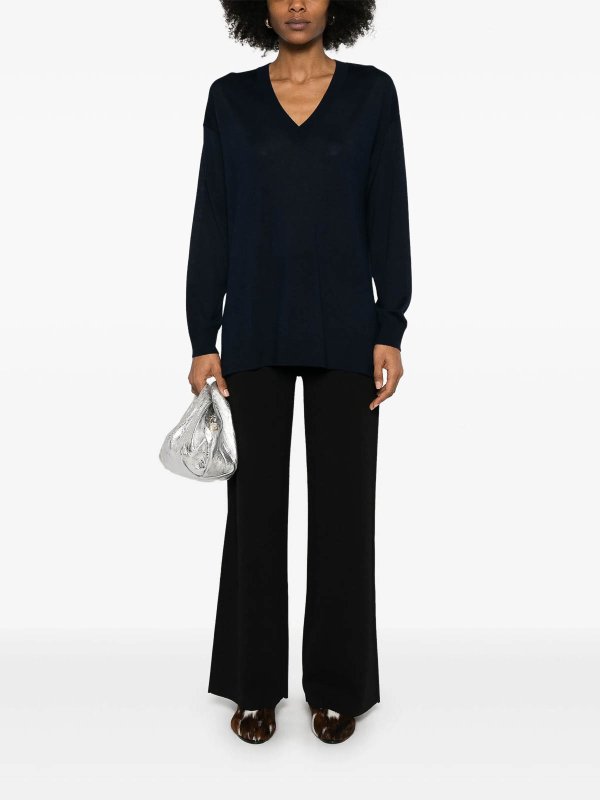 P.A.R.O.S.H.: Strickpullover mit Rundhalsausschnitt online - Rundhalspullover - Blau