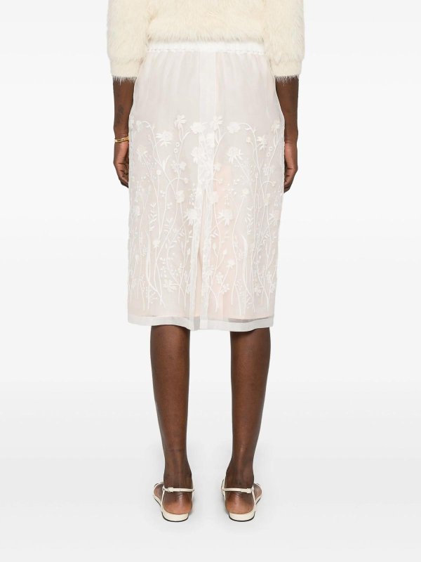 Sorgente Floral-Embroidered Midi Skirt shop online: P.A.R.O.S.H.