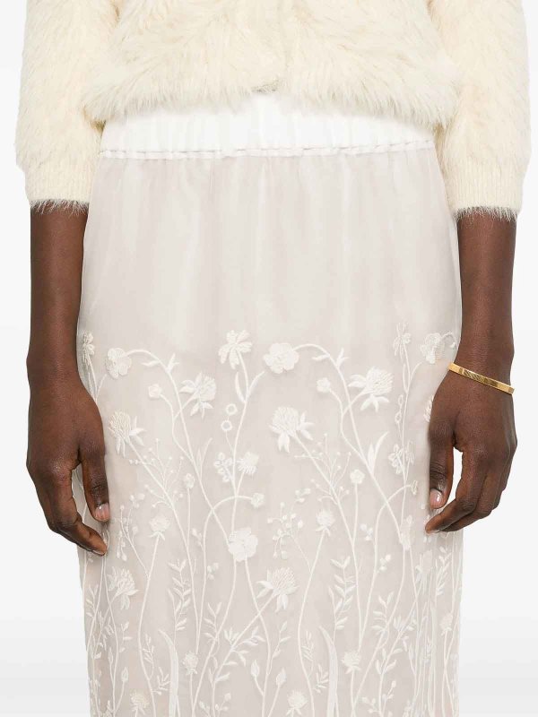 P.A.R.O.S.H. buy online Sorgente Floral-Embroidered Midi Skirt