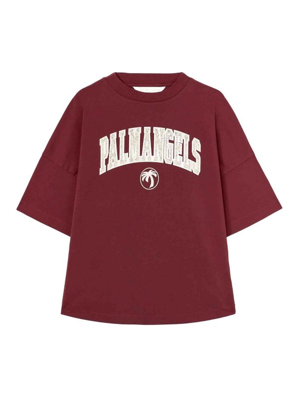 Palm Angels: Camisetas - Camiseta - Rojo Oscuro